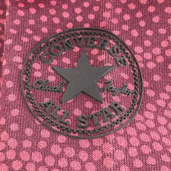Converse Women's Polka Dot Speckled Large Logo Hoodie Sweatshirt Size XS Maroon - Picture 3 of 9